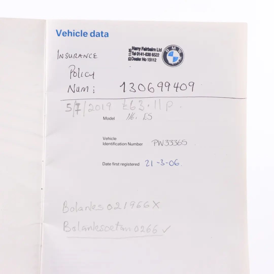BMW E87 E90 E91 Service Booklet 01410011972 0011972