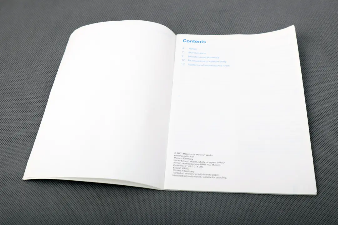 BMW 1 3 Series E87 E90 E91 Service Booklet 01410011972 0011972
