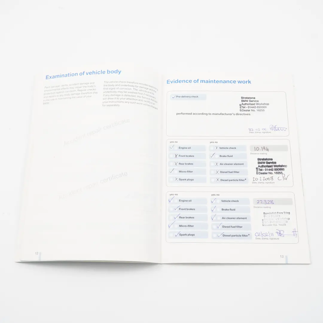 BMW 1 3 Series E87 E90 E91 Service Booklet 01410011972 0011972