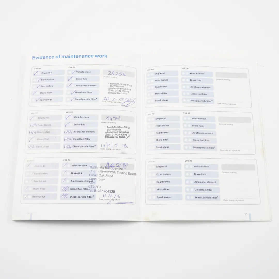 BMW 1 3 Series E87 E90 E91 Service Booklet 01410011972 0011972
