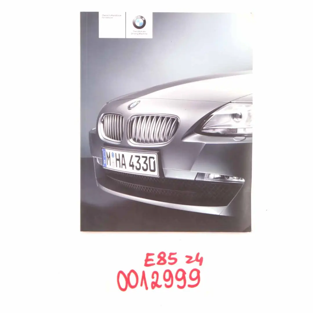 BMW Z4 E85 Owner's Handbook Booklet Instructions Book 0012999