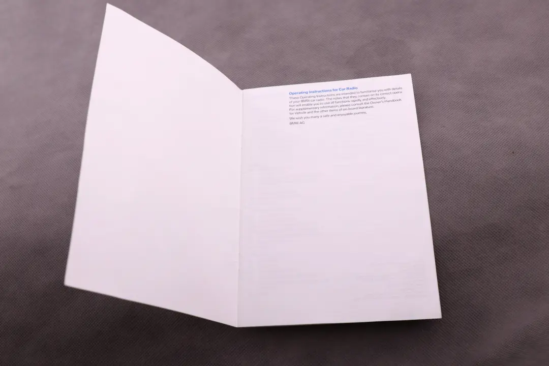 BMW 1 3 Series E87 E90 Service Booklet CD Player Instructions Set