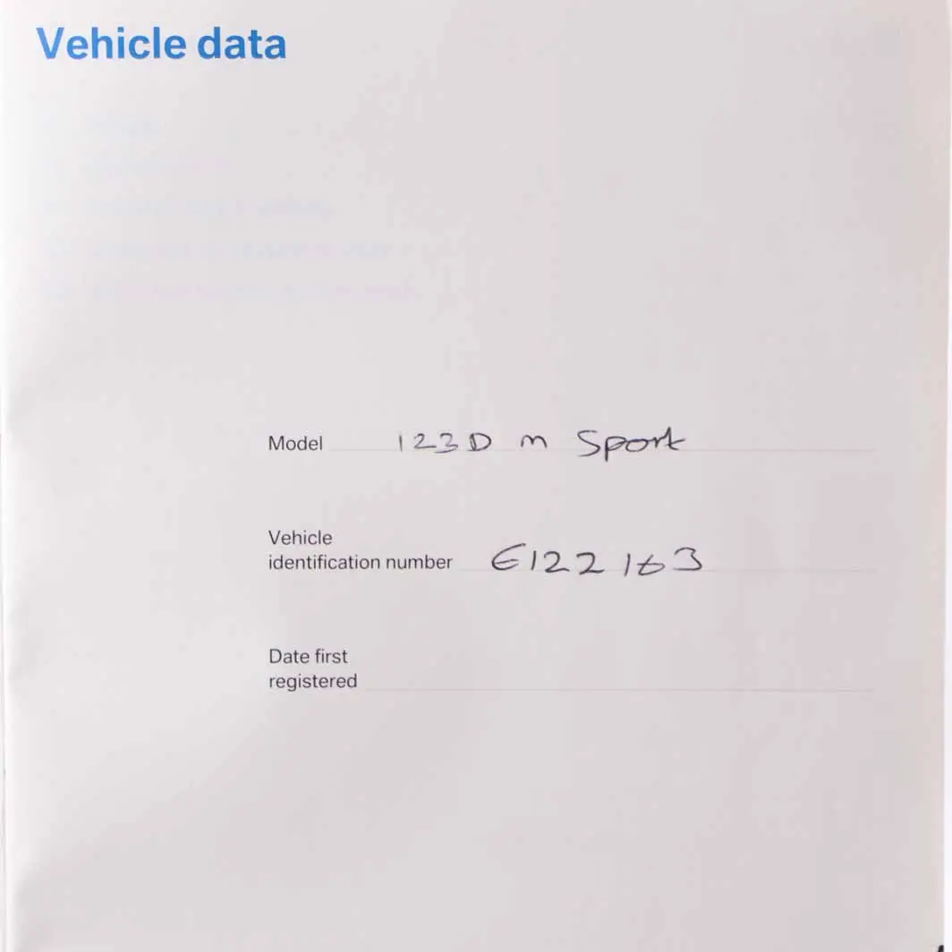 BMW E81 E87 LCI Owner's Handbook Manual Pouch Case Wallet 0014100