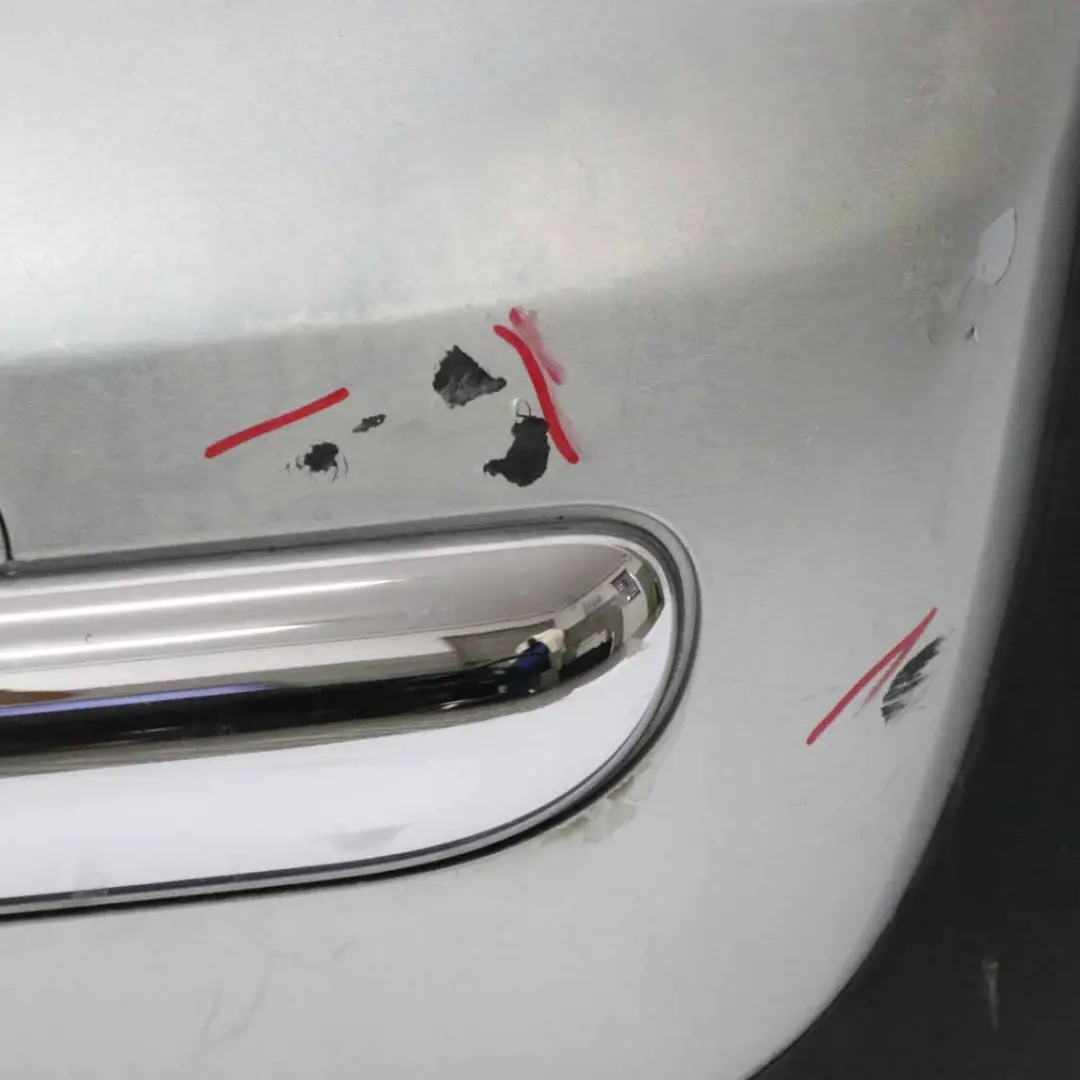 Mini R50 Rear Bumper Trim Panel Covering Pure Silver Metallic - 900