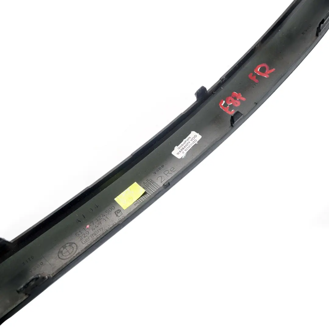 BMW 1 Series E87 Bumper Guard Strip Front Right O/S Schwarz 2 7124500