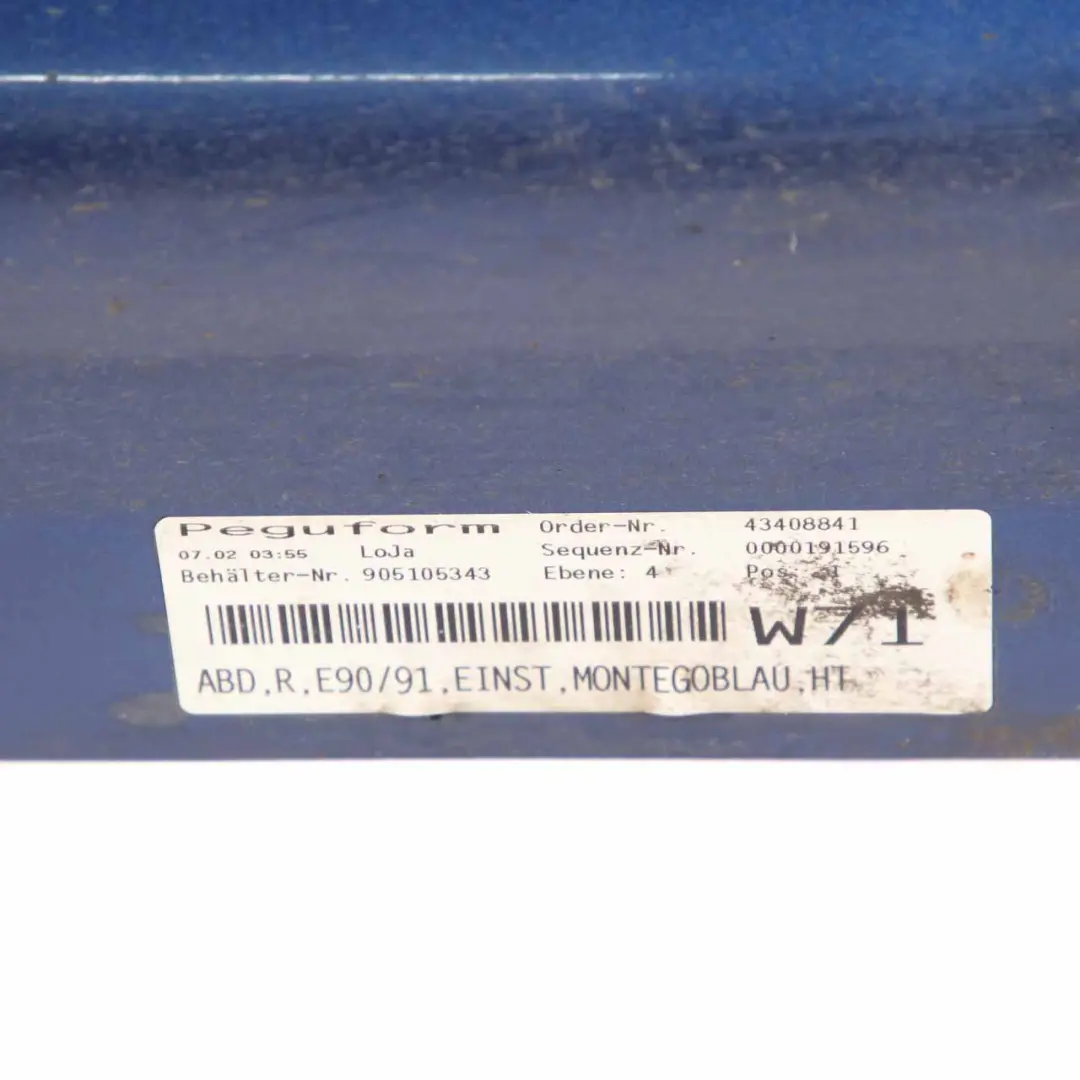 BMW E90 E91 Sill Strip Side Skirt Right O/S Montegoblau Blau Blue Metallic - A51