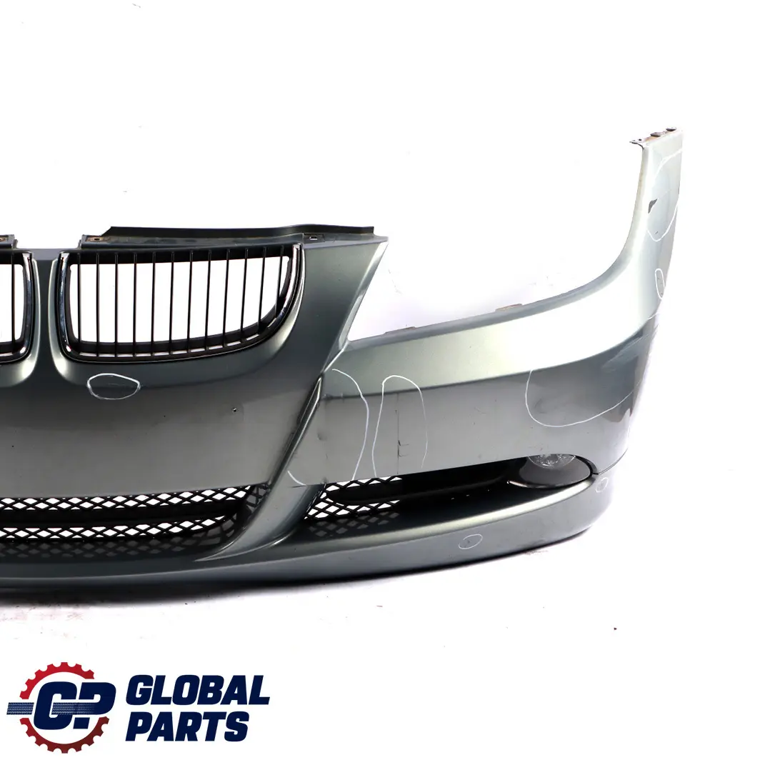 BMW 3 Series E90 E91 Complete Front Bumper Trim Panel Arktis Metallic - A34