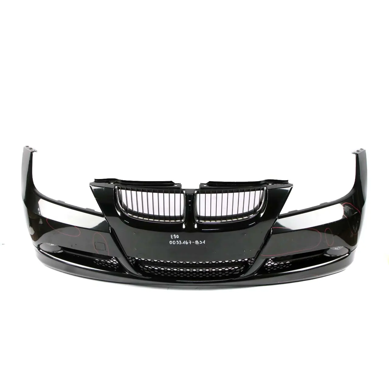 £*BMW 3 Series E90 E91 Complete Front Bumper Trim Panel Black Sapphire - 475