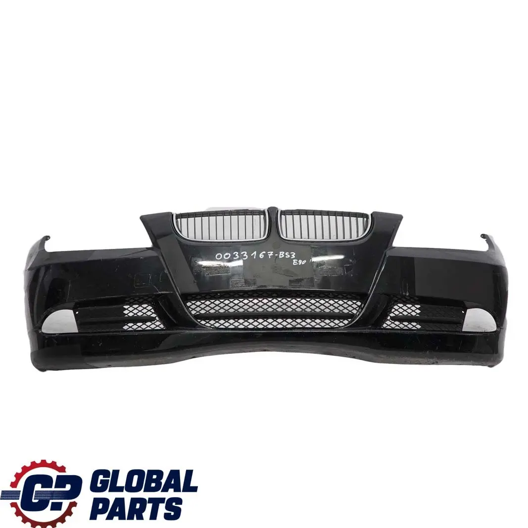 BMW 3 Series E90 E91 3 Complete Front Bumper Trim Panel Black Sapphire - 475