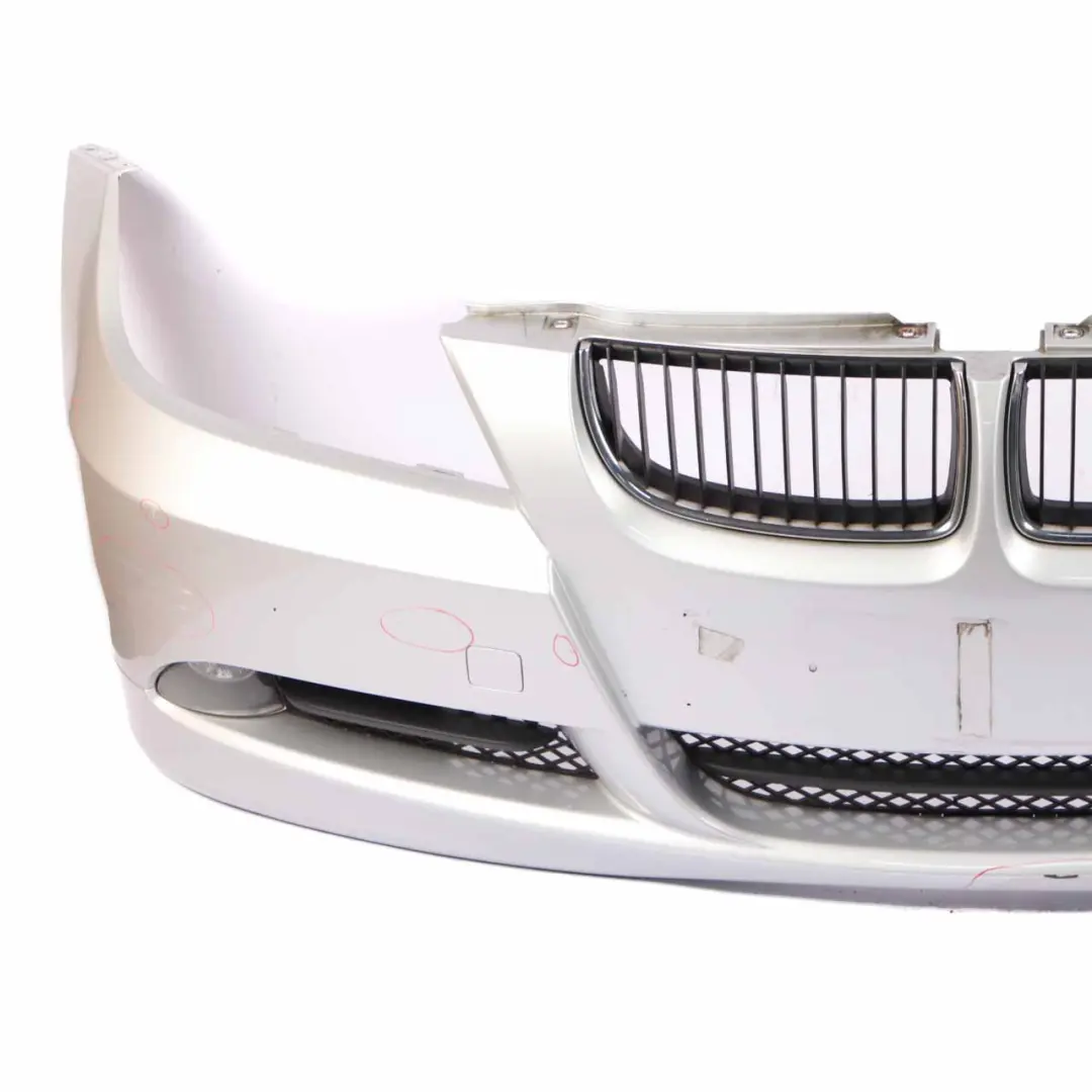 BMW 3 E90 E91 4 Front Bumper Trim Panel Complete Titansilber Silver - 354