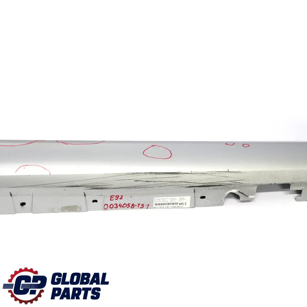 BMW 3 E92 E93 1 Sill Strip Side Skirt Right O/S Titansilber Titan Silver - 354