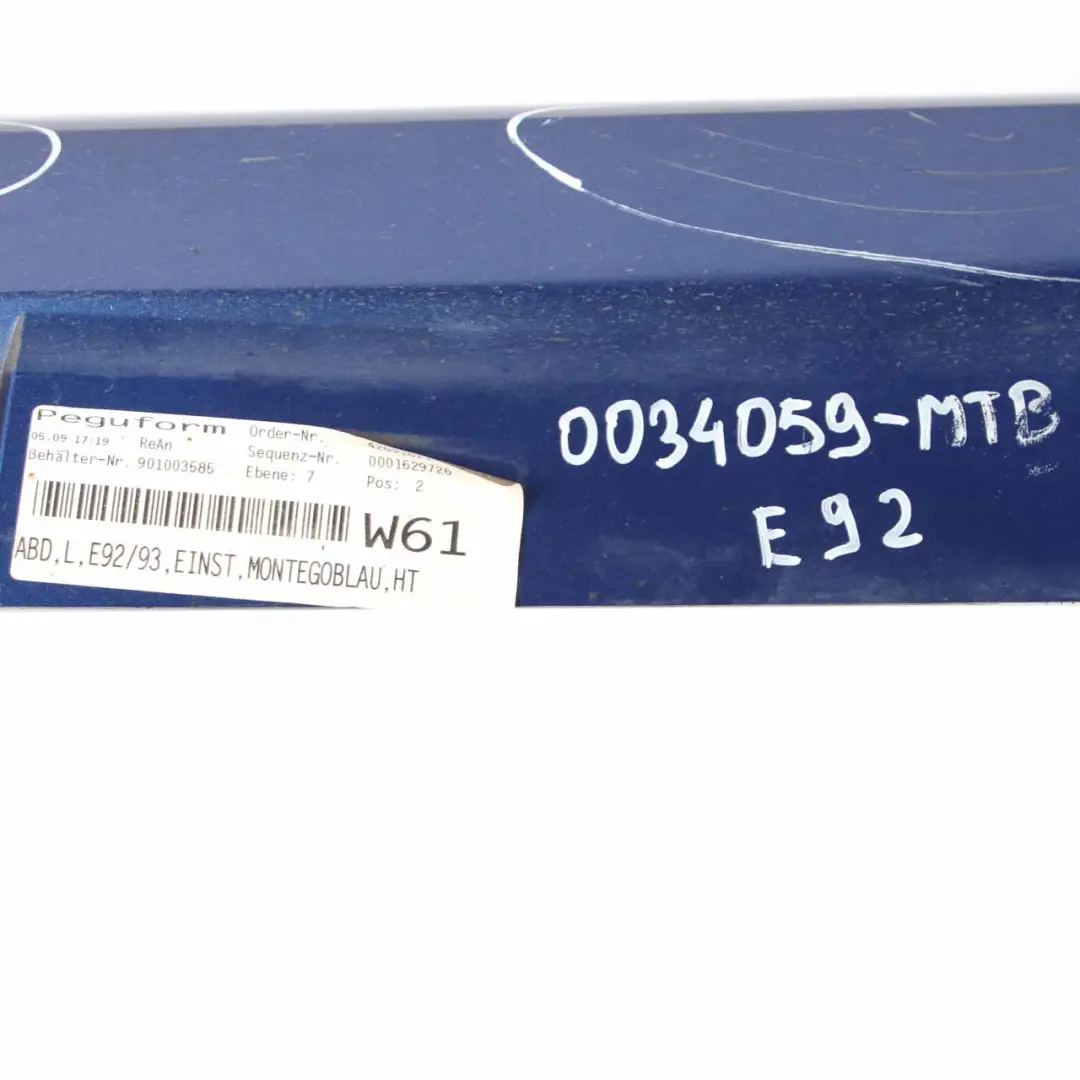 BMW E92 E93 Sill Strip Side Skirt Left N/S Montegoblau Blue - A51