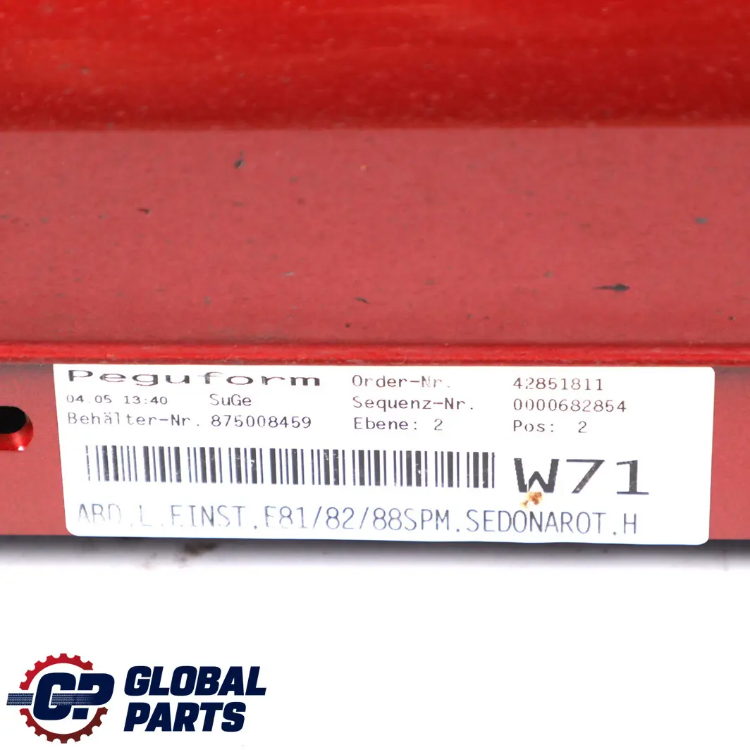 BMW 1 E81 E82 E88 M Sport Sill Strip Side Skirt Left N/S Sedonarot Red Metallic