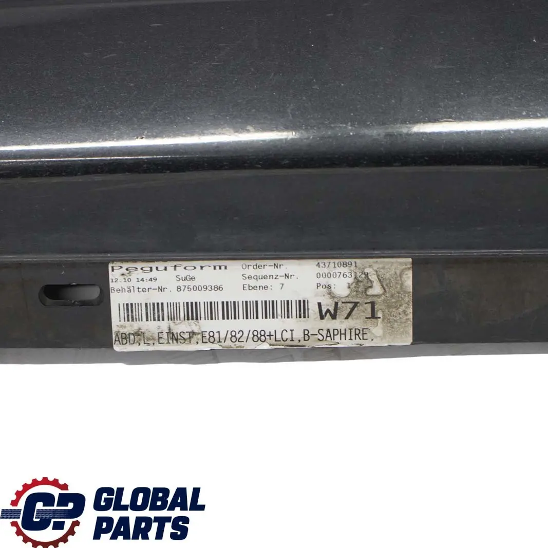 BMW E81 E82 E88 3 Sill Strip Side Skirt Left Black Sapphire Metallic