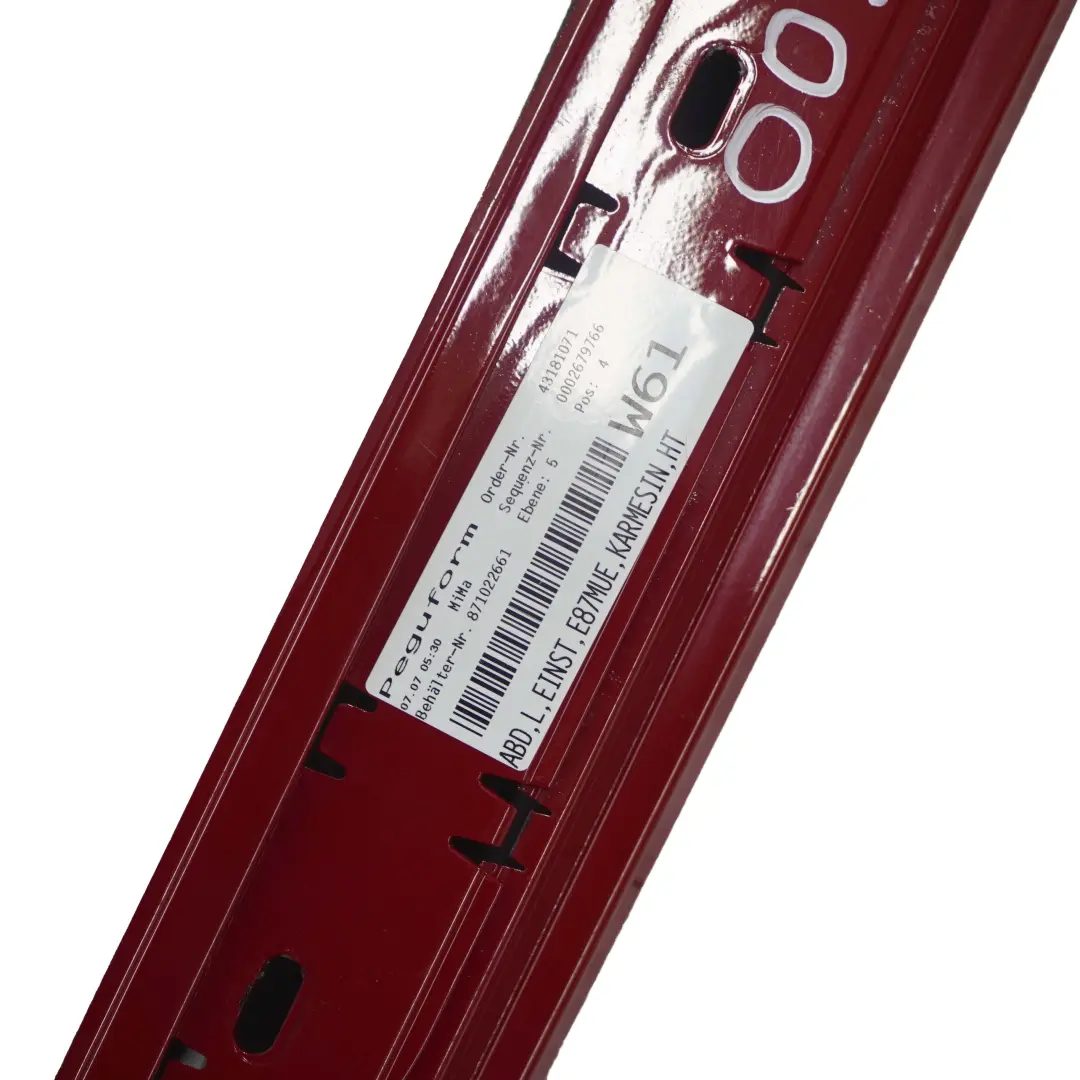 BMW 1 E87 LCI Sill Strip Side Skirt Left N/S Karmesinrot Crimson Red - A61