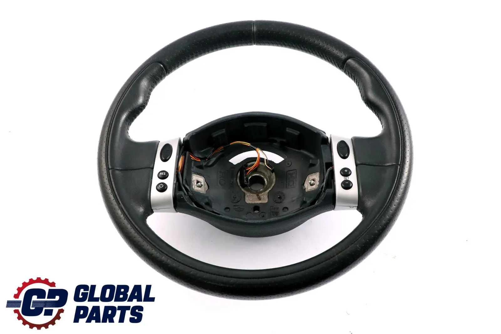 Mini Cooper R50 R52 2 Spoke Black Leather Steering Wheel Multifunctional