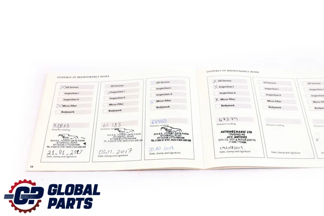 BMW Mini Cooper One R50 R53 Booklet Owner's Handbook Set Pouch Case