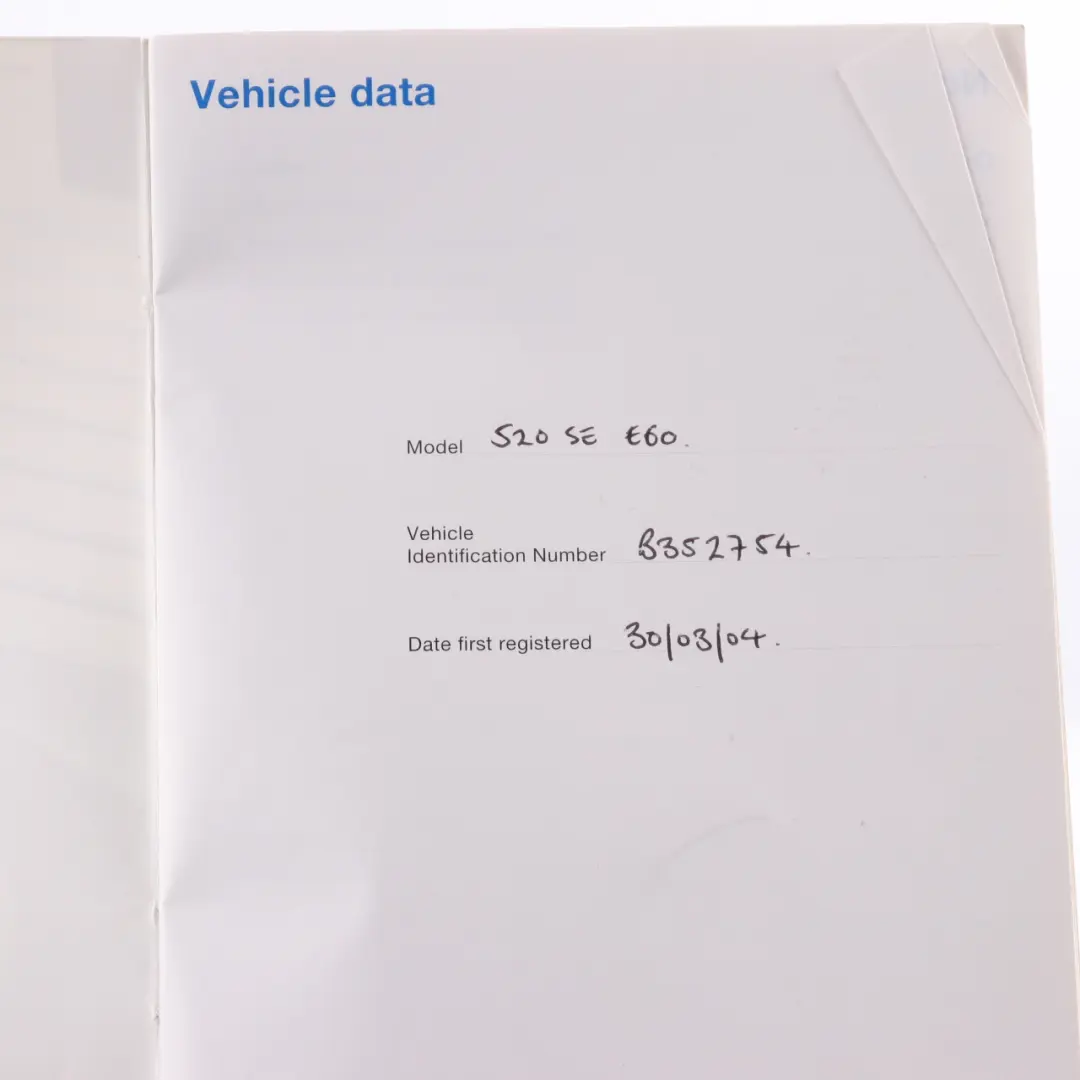 BMW E60 E61 Service Booklet Owner's Handbook Book Set Wallet Case