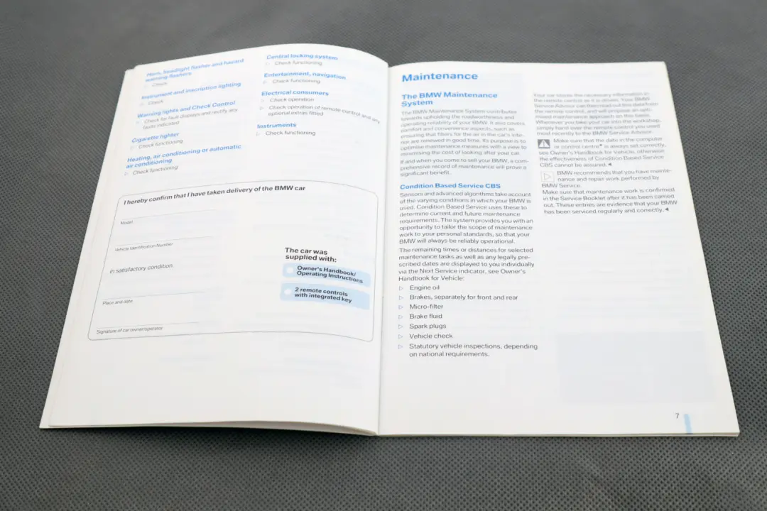 BMW 1 Series E87 Service Booklet Owner's Handbook CD Player Instructions