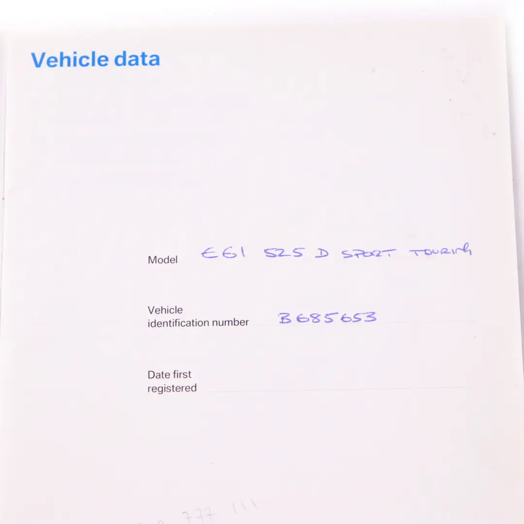 BMW 5 Series E60 E61 Service Booklet Owner's Handbook Books Set Case