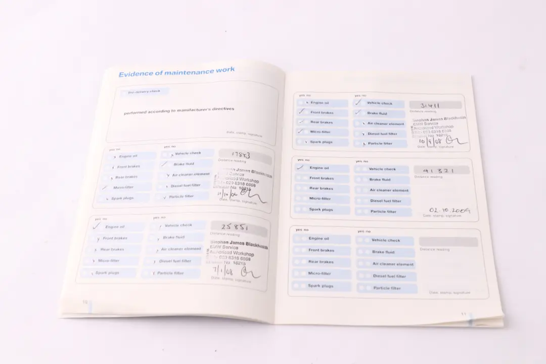 BMW 5 6 Series 1 E60 E61 E63 E64 Service Booklet Book 0158625