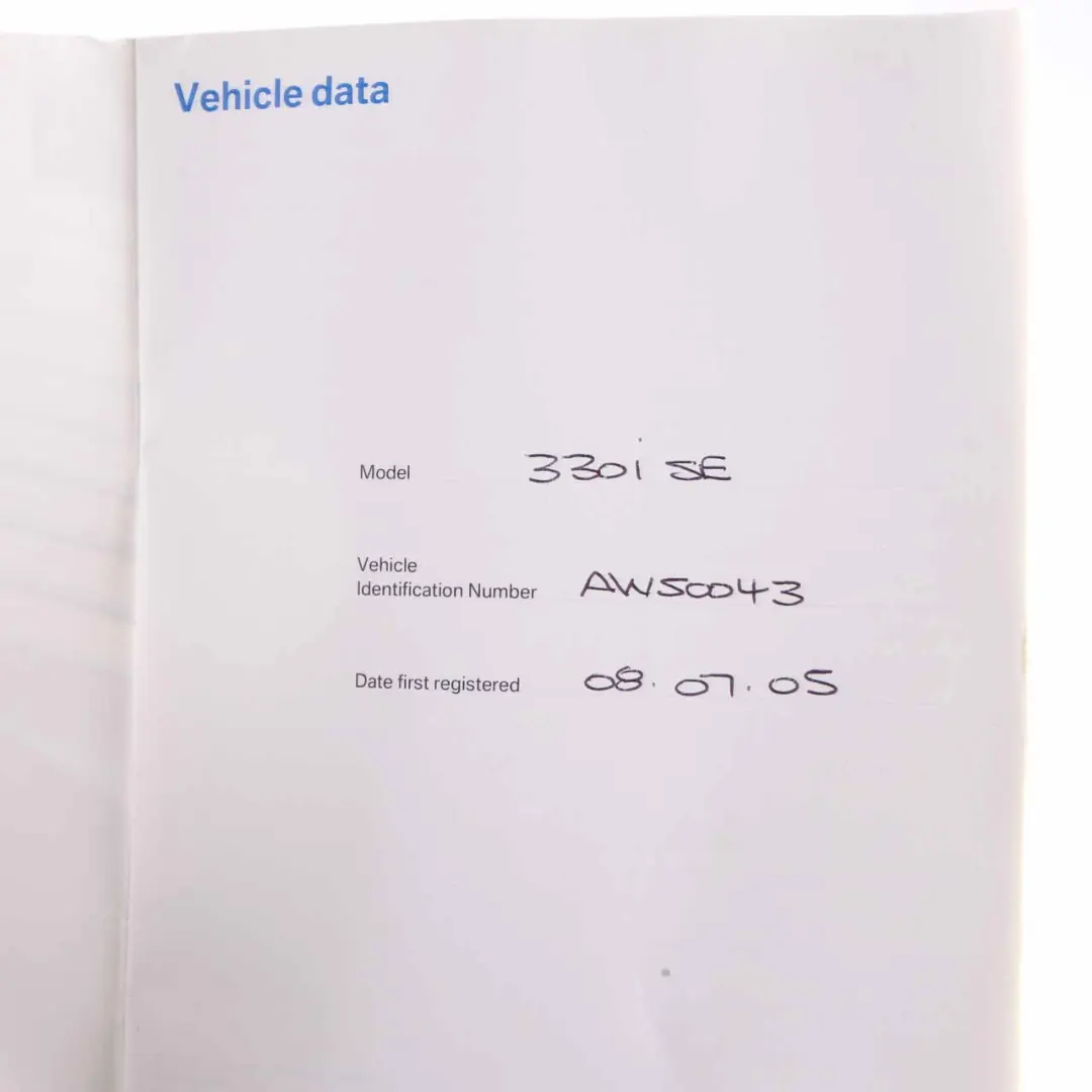 BMW E90 E91 Service Booklet Owner's Handbook Pouch Case Wallet