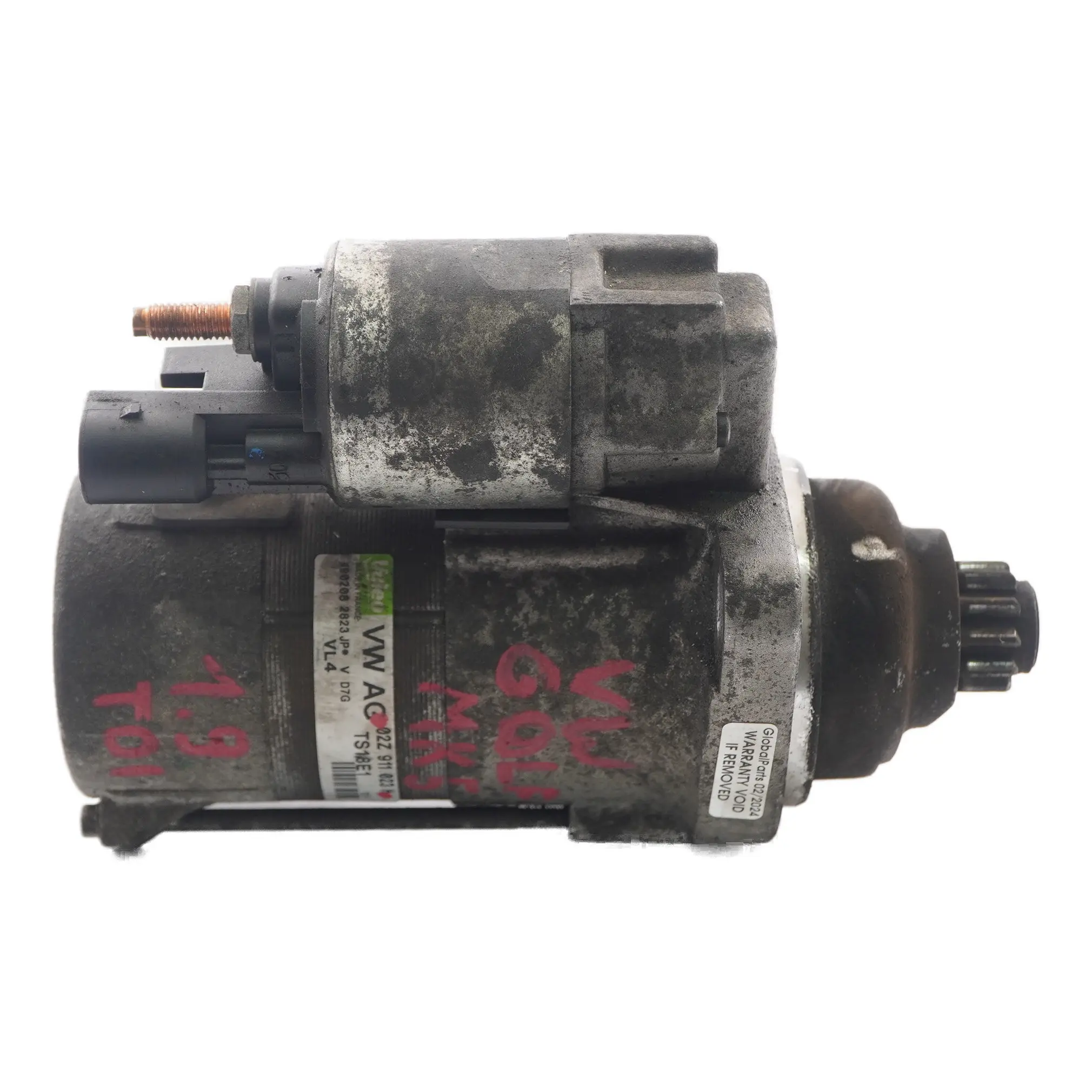 Volkswagen VW Golf V 1.9 TDI Motor de arranque Diesel 02Z911023H