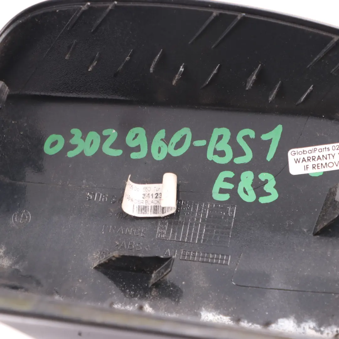 BMW X3 E83 Tapa Espejo Retrovisor Derecho Carcasa Zafiro Negro Metalizado 475