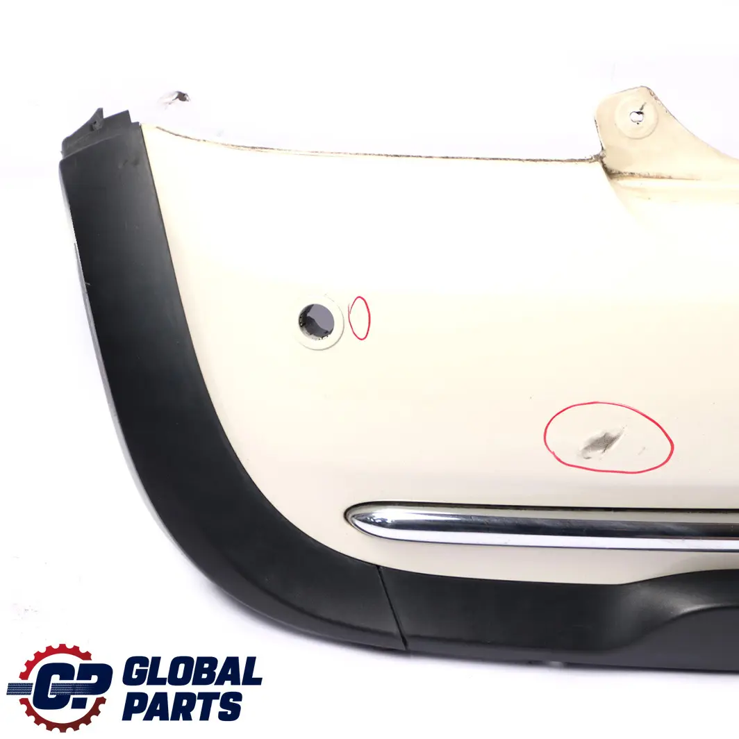 Mini Cooper One R50 Rear Bumper Trim Panel PDC Holes Pepper White - 850