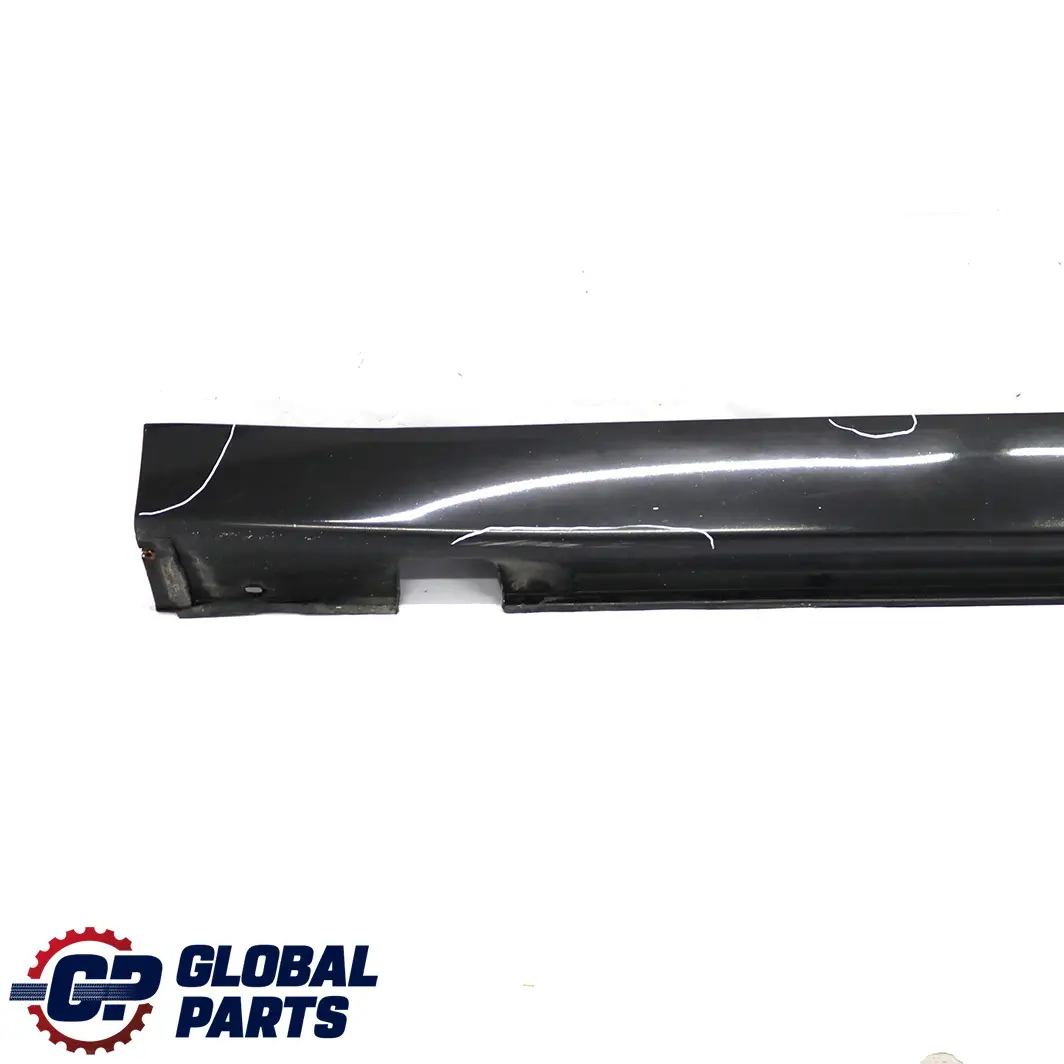 BMW E66 Long Door Sill Cover Skirt Left Black Sapphire - 475