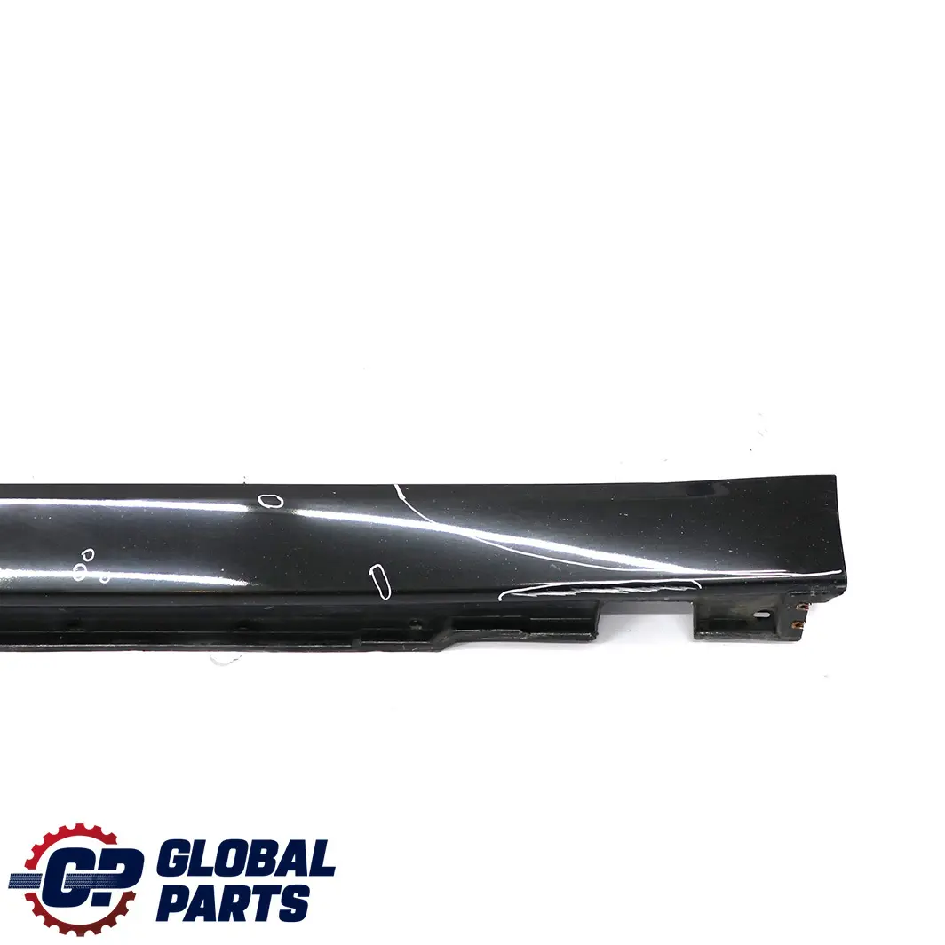 BMW E66 Long Door Sill Cover Skirt Left Black Sapphire - 475