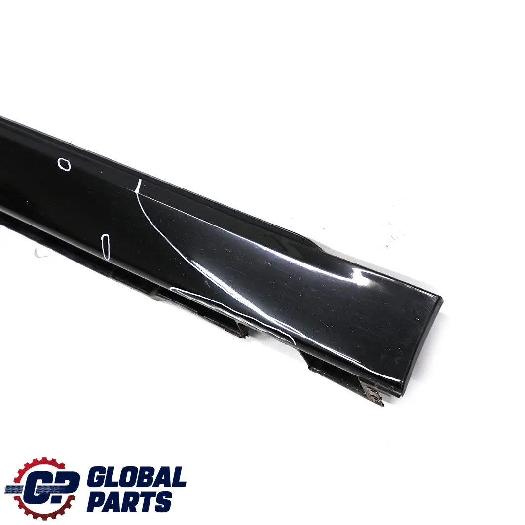 BMW E66 Long Door Sill Cover Skirt Left Black Sapphire - 475