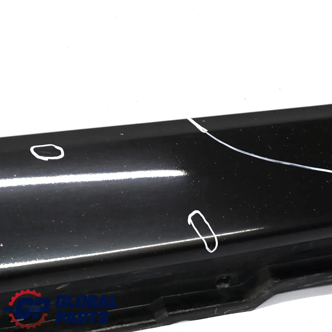 BMW E66 Long Door Sill Cover Skirt Left Black Sapphire - 475