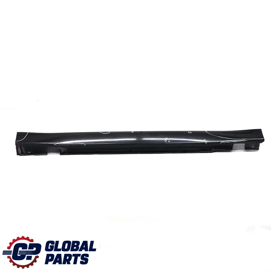 BMW E66 Long Door Sill Cover Skirt Left Black Sapphire - 475