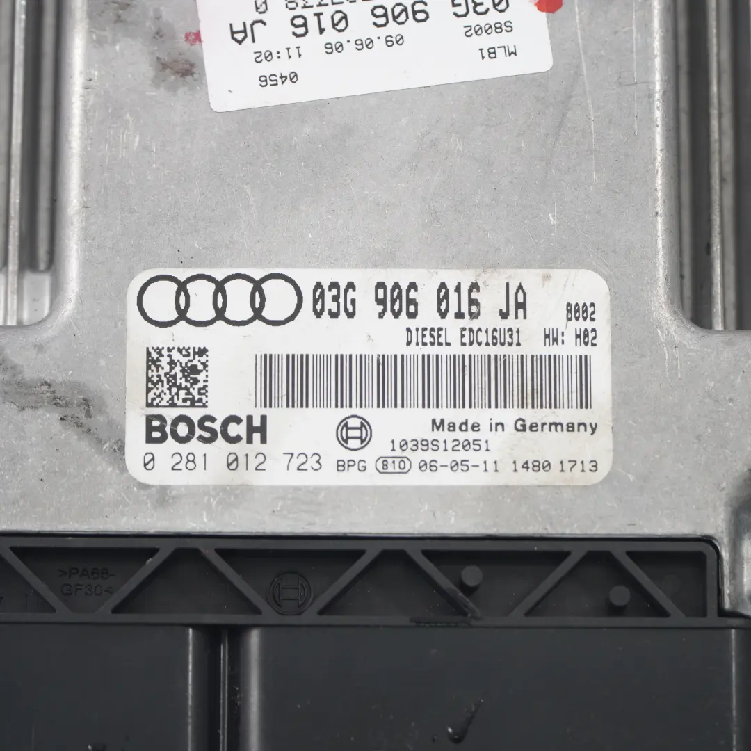 Audi A4 B7 1.9 TDI Módulo unidad control motor ECU 03G906016JA cambios manual