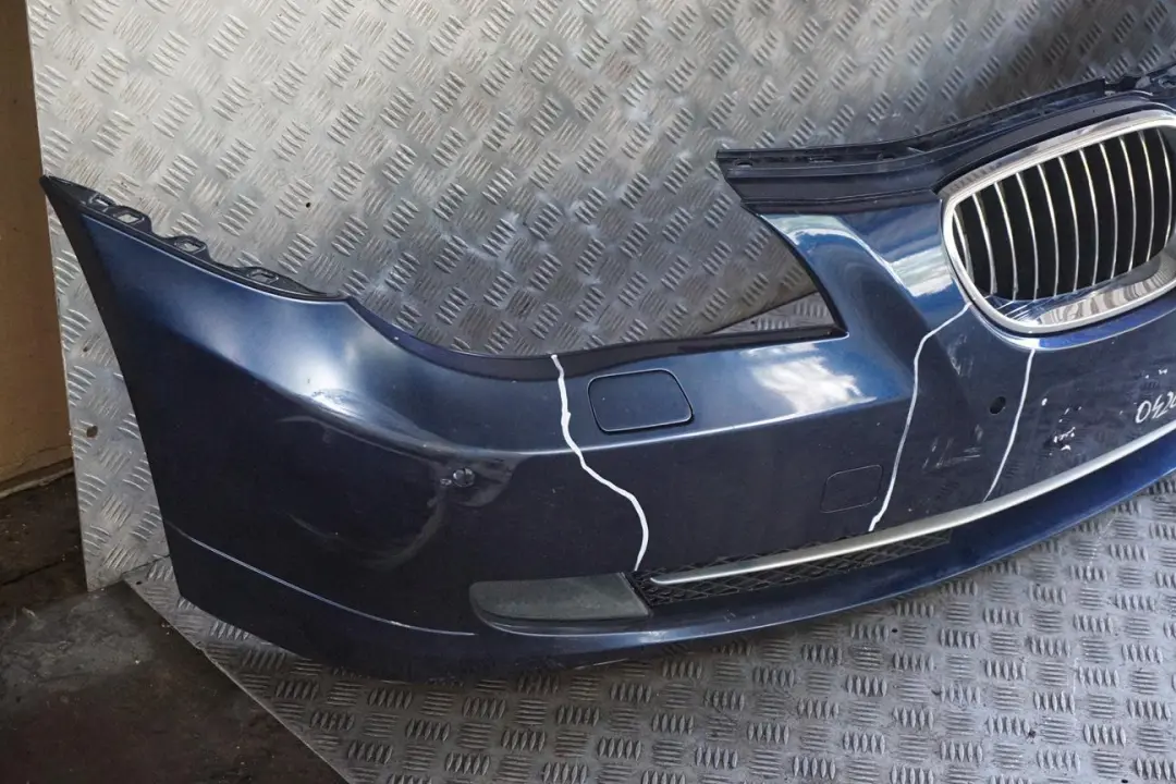 BMW 5 E60 E61 LCI Front Bumper Trim Panel Tiefseeblau Deep Sea Blue - A76