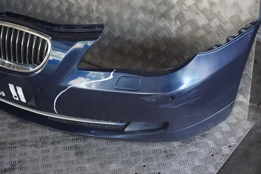 BMW 5 E60 E61 LCI Front Bumper Trim Panel Tiefseeblau Deep Sea Blue - A76