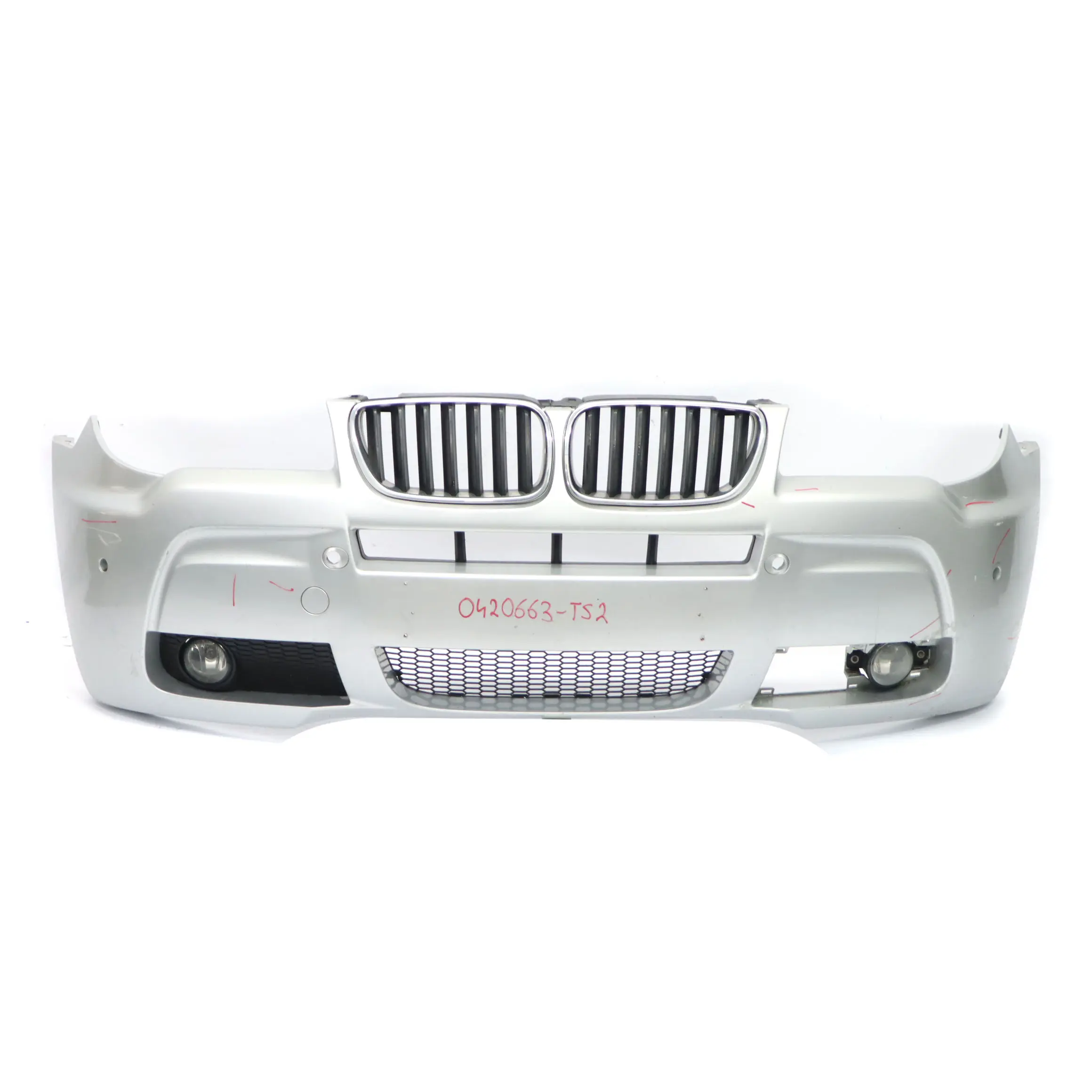 BMW X3 E83 LCI M Sport Complete Front Bumper PDC Titansilber Silver - 354