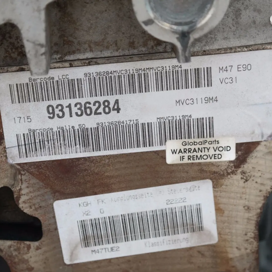 BMW E87 E90 E91 118d 318d M47N2 122HP Motor Desnudo 204D4 GARANTÍA