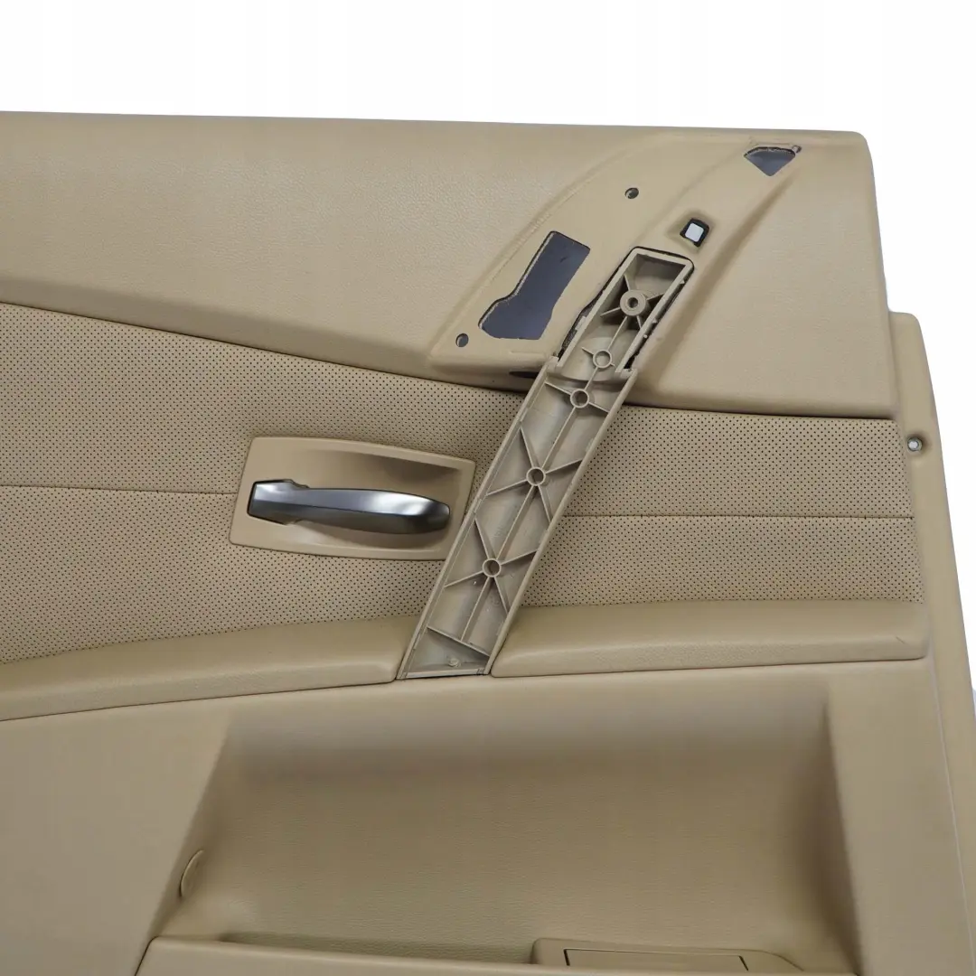 BMW E60 E61 Trasera Izquierda Tarjeta De puerta De cuero Nasca Beige Forro Trim