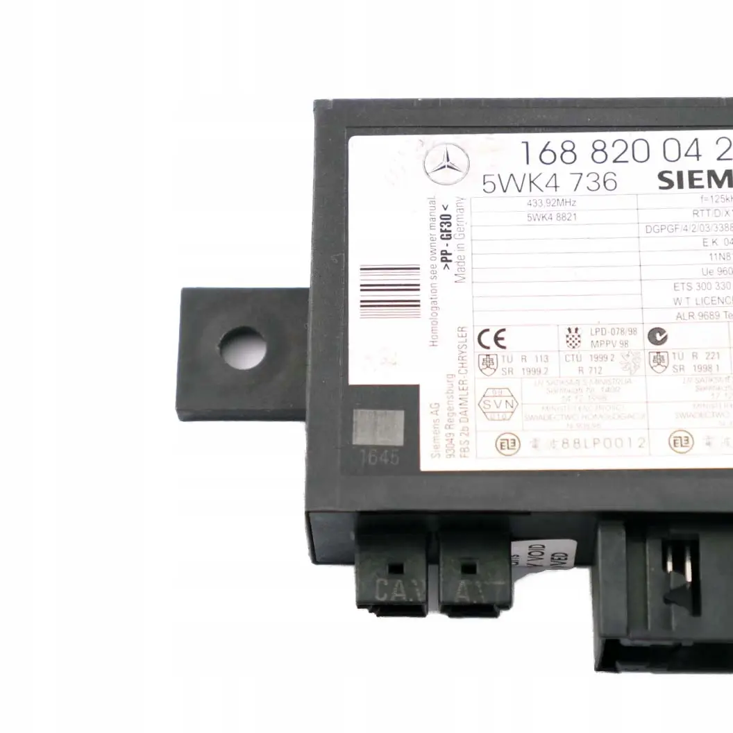 Mercedes Benz W168 Modulo De Unidad De Control del Inmovilizador ECU A1688200426