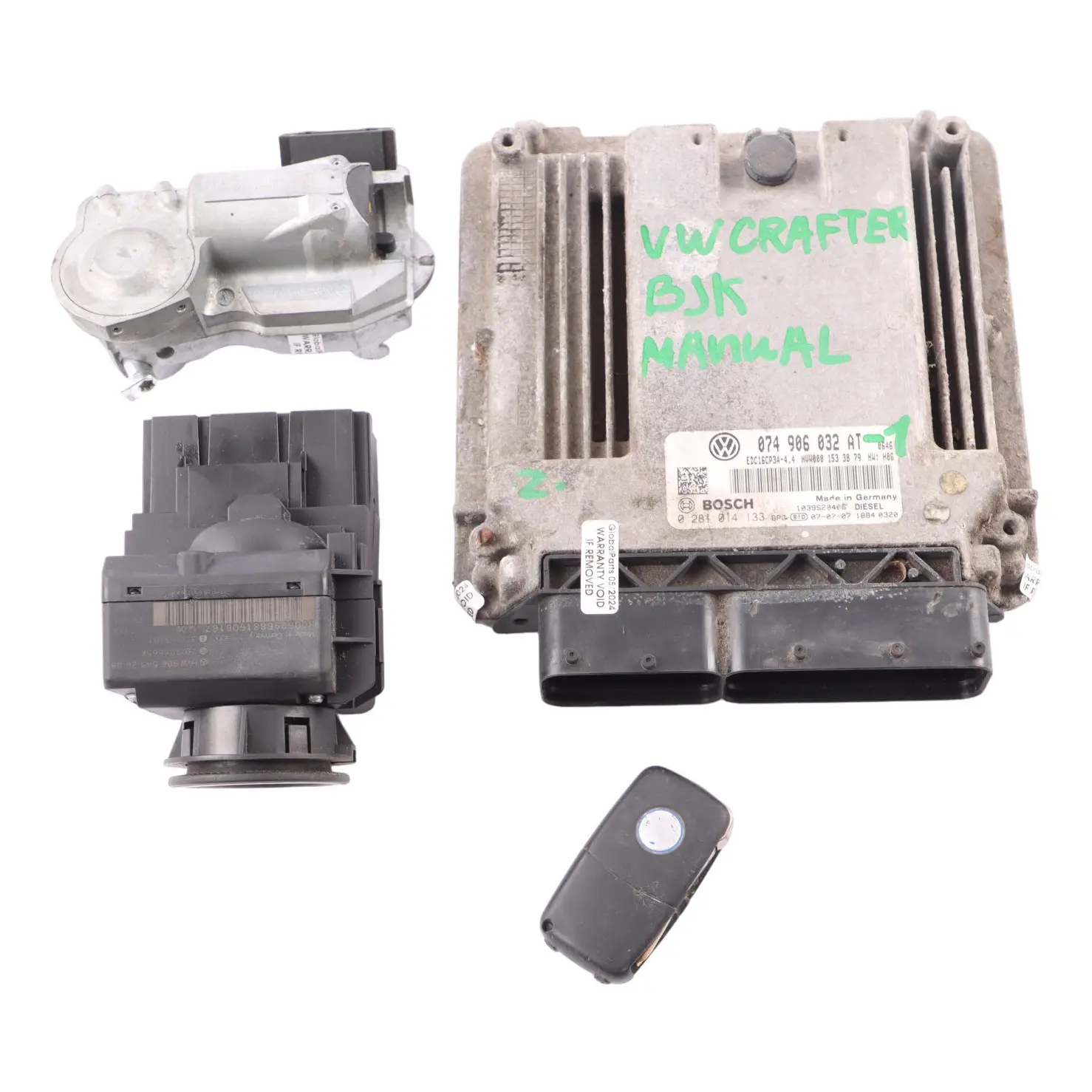 Volkswagen Crafter 1 2.5 TDI 109HP BJK Engine Unit ECU Kit 074906032AT Key Lock