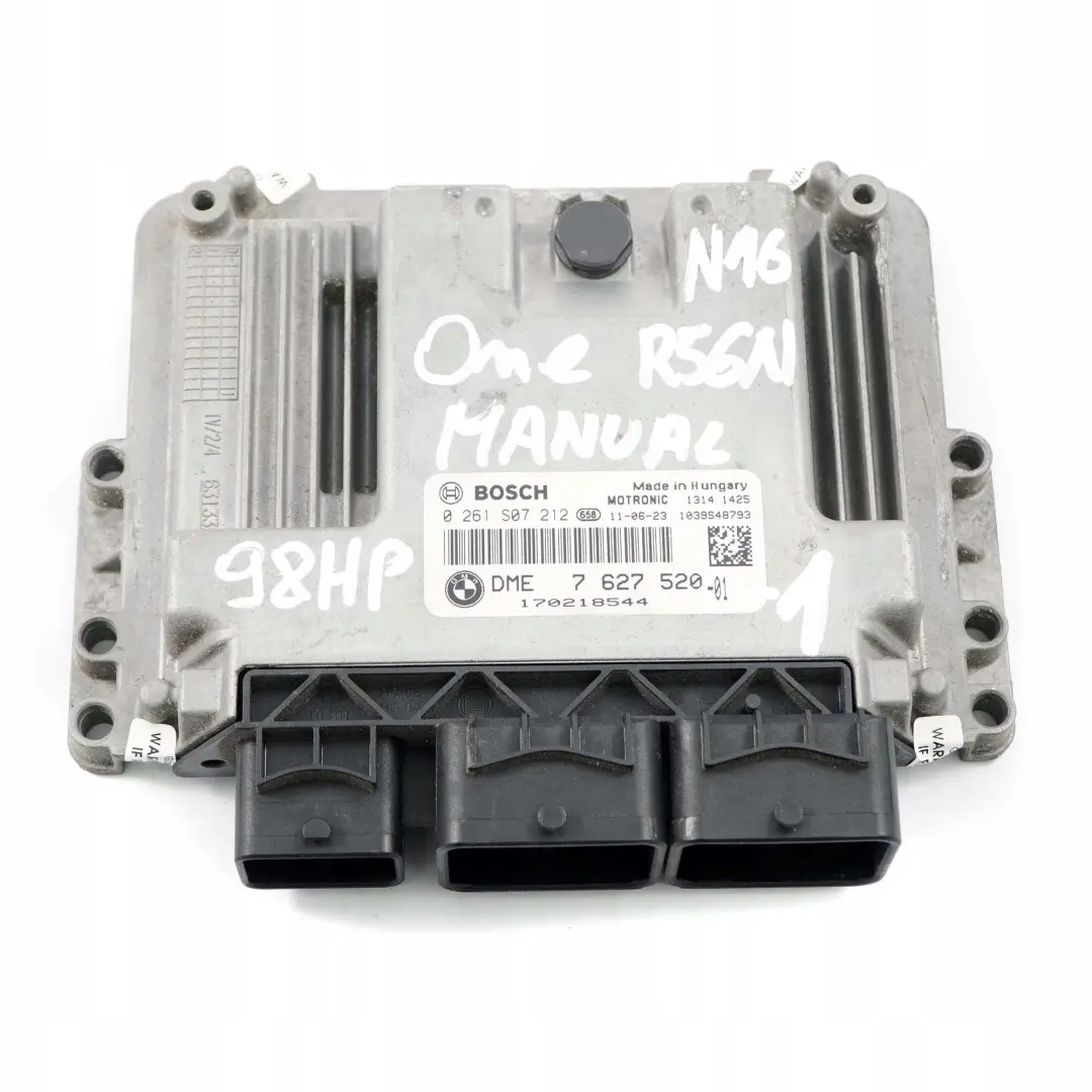 Mini R55 R56 LCI R60 One N16 1.6 98HP Engine ECU Kit DME 7627520 CAS3 + Key