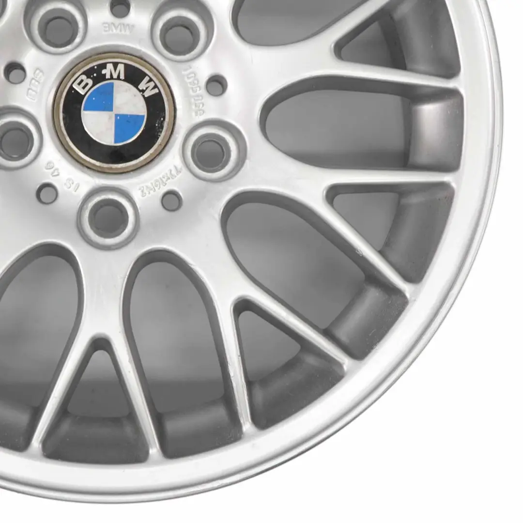 BMW E36 E46 Silberne Leichtmetallfelge 16" Kreuzspeiche 42 7J ET:46 1095058