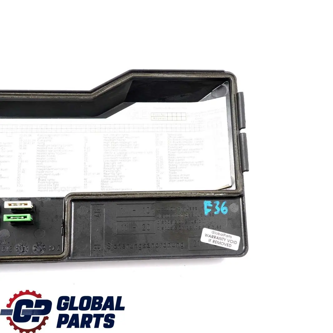 BMW 3 Series E36 Electrical Fuse Relay Box Cover Panel Trim 1387613