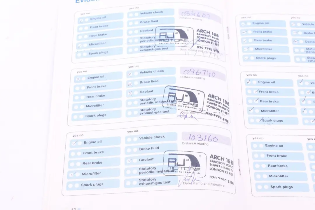 BMW 7 Series E65 E66 E67 Service Booklet 01410156078 0156078