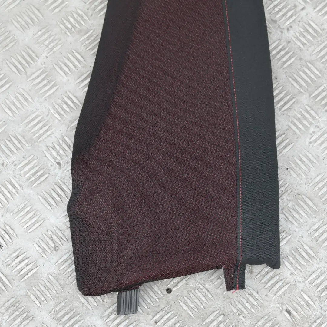 BMW 1 E81 Rear Seat Side Finisher Corner Left N/S Cloth Fabric Network Red