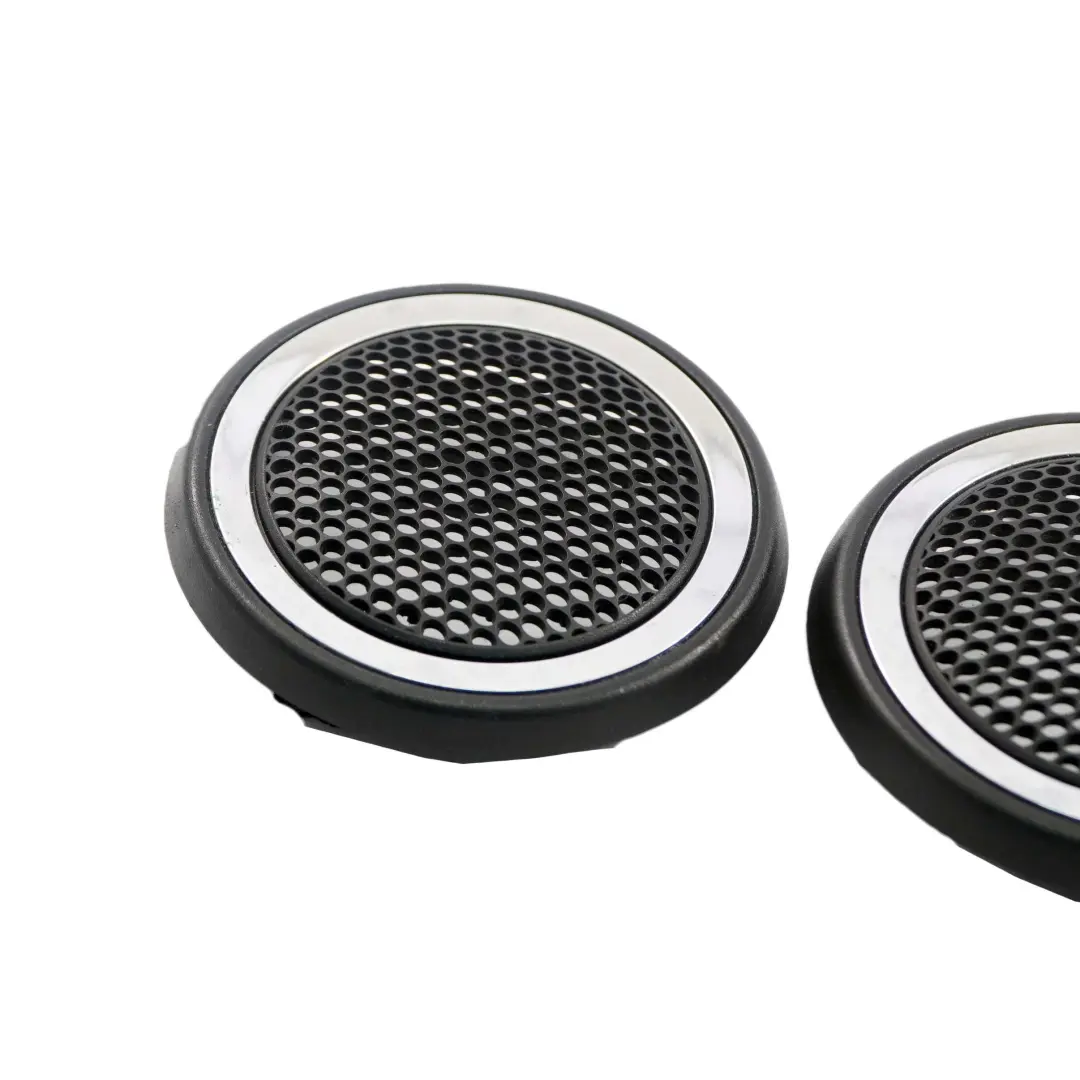 Mini R57 Rear Left Right Lateral Trim Panel HiFi Tweeter Cover Chrome Set