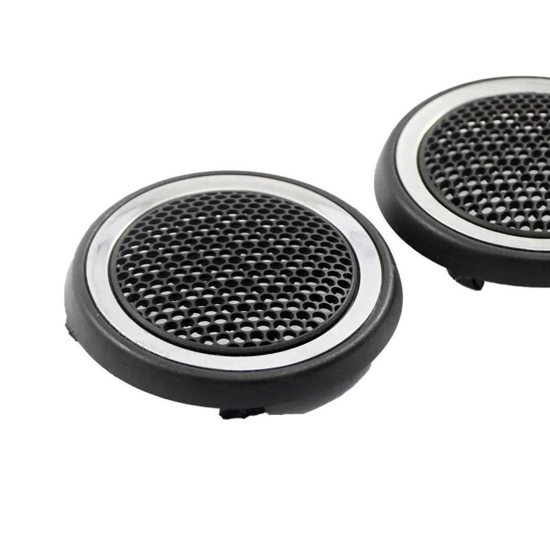 Mini R57 Rear Left Right Lateral Trim Panel HiFi Tweeter Cover Chrome Set