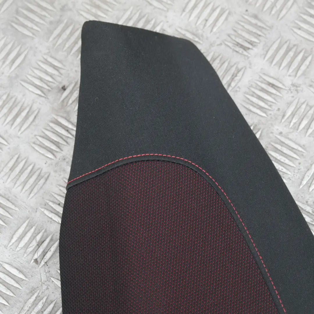 BMW 1 E81 Rear Seat Side Finisher Corner Left N/S Cloth Fabric Network Red